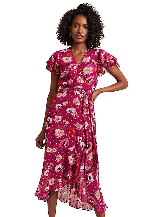 Phase Eight Floral Wrap Dress Phase Eight Cosmina Pleat Shimmer