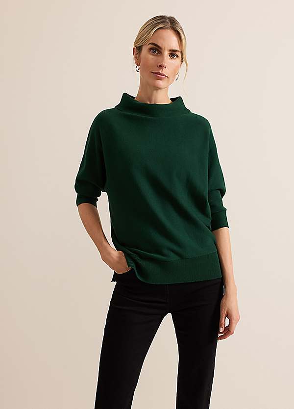 ら*じ様 SOL soonerorlaterHAND-KNITTED FLIGH Phase Eight Salima Funnel Neck Knit Jumper | Grattan