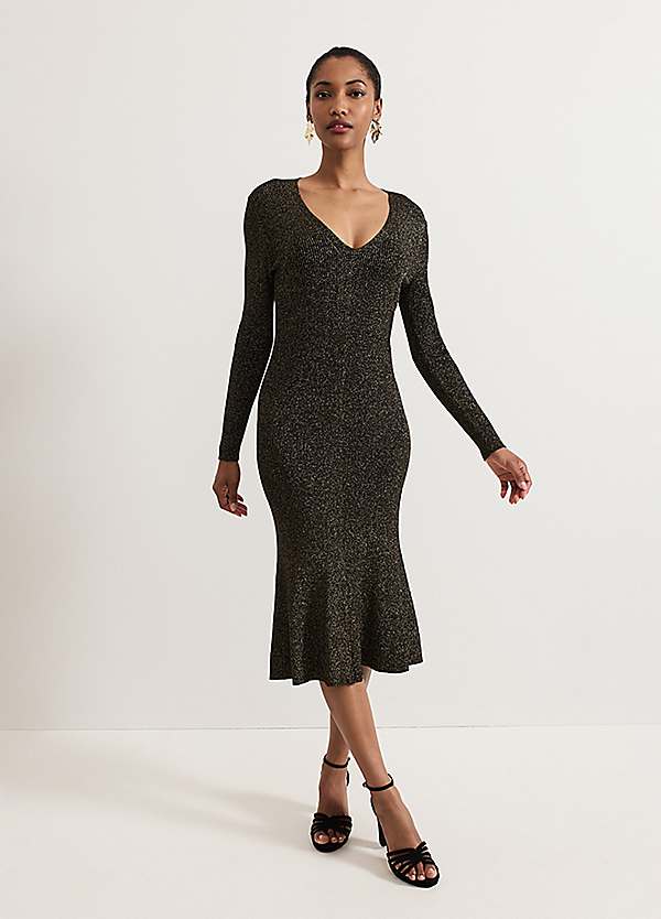phase eight black and gold dress Phase Eight Ambrose Black Velvet Lattice Mini Dress main image 1