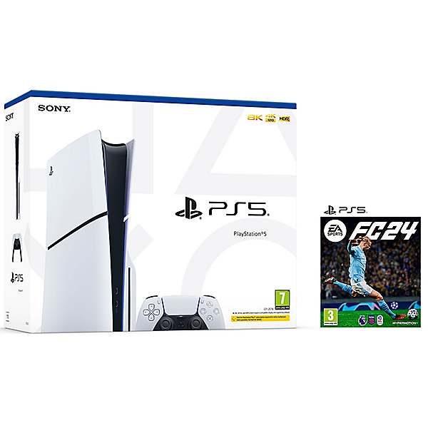Sony PlayStation 5 Console with EA Sports FC 24 Standard Edition Gaming  Bundle (White)