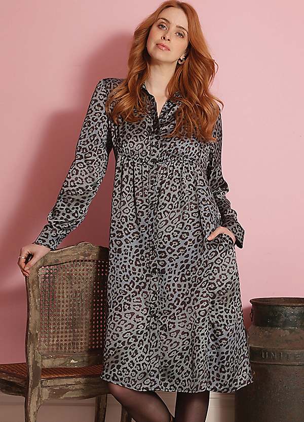 Leopard satin dress sale