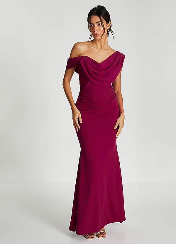 berry one shoulder dress ASOS Design - One Shoulder Sequin Midi Dress - Women - Polyester/Elastane - 14 US