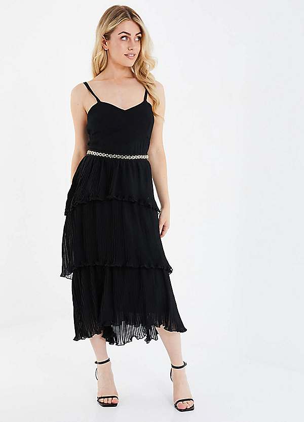 Quiz chiffon embellished maxi on sale dress