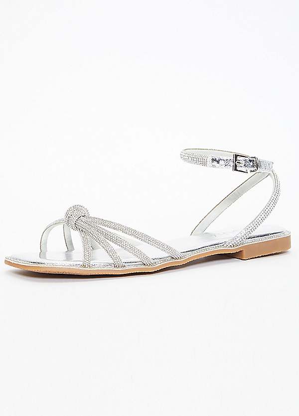 Quiz diamante flat hot sale sandals