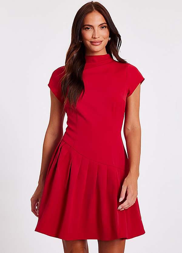 strapless open back dress Long pleated dress in Cashmere, Silk Women black