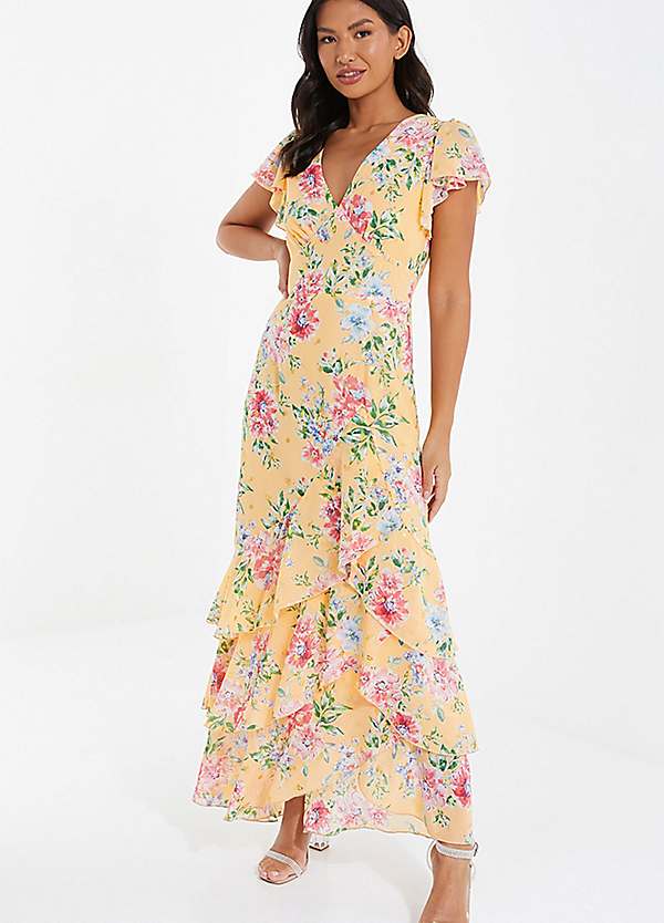 Quiz chiffon clearance maxi dress