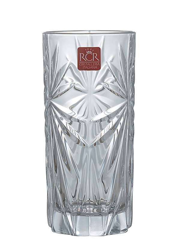 RCR Oasis Set of 6 Glass Crystal Hi Ball Glasses | Grattan
