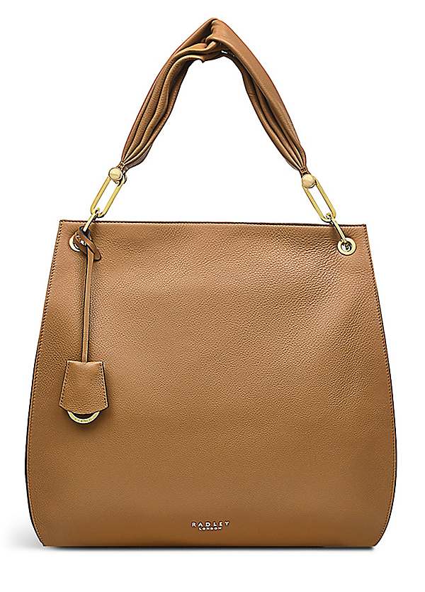 Radley Dukes Place Leather Medium Zip-Top Grab Bag, Rust