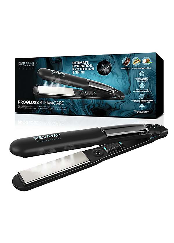 Flat iron with argan oil outlet chamber