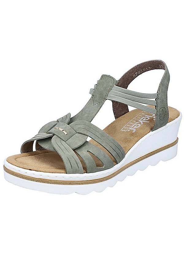 Stretch on sale wedge sandals