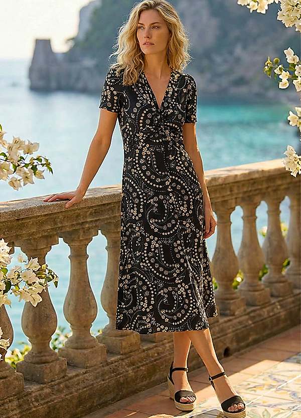 roman dresses Floral Print Twist Front Stretch Dress Color:Blue And White ALLHDPRODUCTS Firerie Pink Floral,Summer,Seductive,Holiday,Vacation,Holiday Vintage School Embrace the divine allure