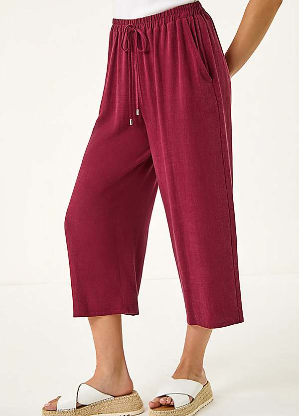 Roman Petite Linen Mix Cropped Trousers | Grattan