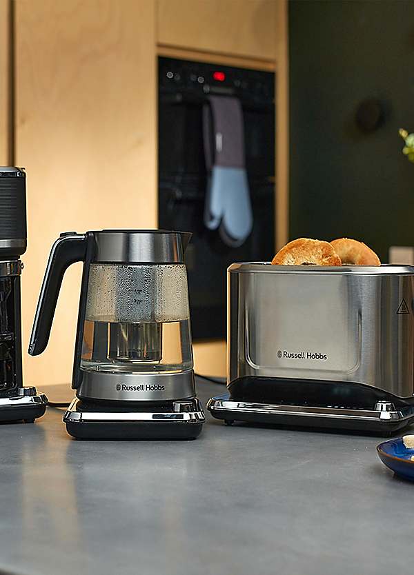Russell Hobbs Attentive Kettle, Slice Toaster Descaler Bundle