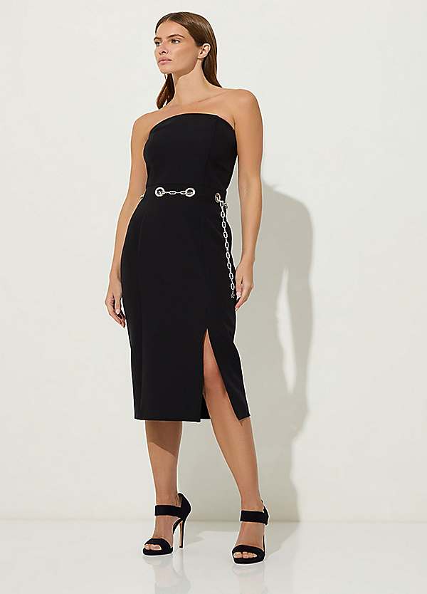 knee length dresses for ladies Green Bandeau Mandy Midi Dress main image 0