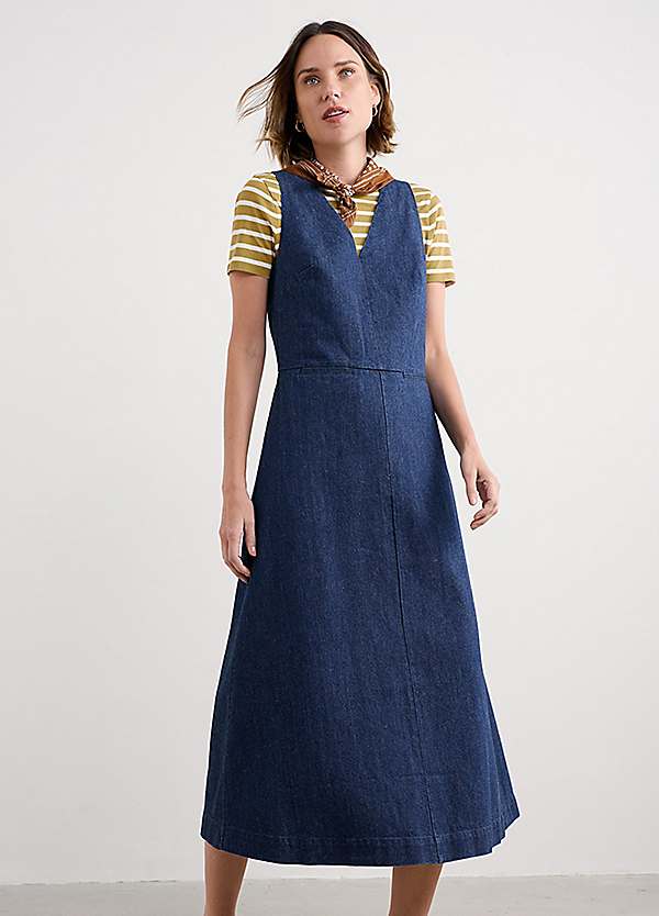 Seasalt Cornwall Blue Audrey Pinafore Dress | Grattan
