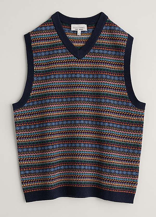 Knitted Tank Men's Fair Isle Sleeveless Jumper FAIR ISLE