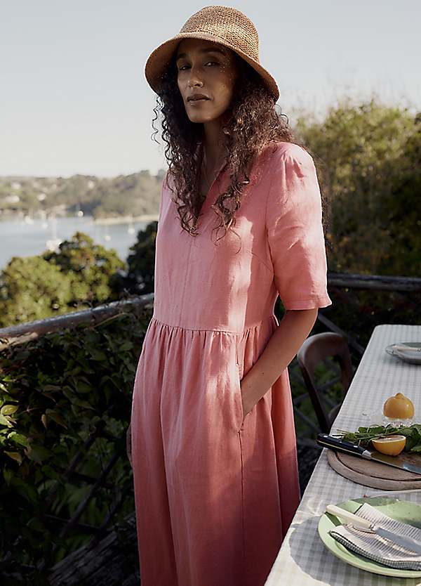 seasalt cornwall linen dress Seasalt Cornwall Fen Violet Linen Midi Dress