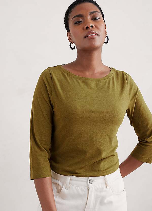 WT742 Women's Boat Neck Dolman Top - Short Sleeve, Drape Style, Loose Fit, XS Olive Green Casual Blouse