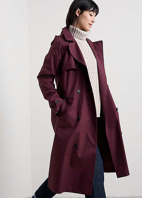 Seasalt Cornwall Purple Penweathers Waterproof Trench Coat Grattan