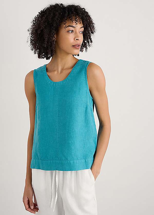 トップス argue BREEZE LINEN VEST SEABREEZE V NECK VEST in BRILLIANT WHITE | White Stuff