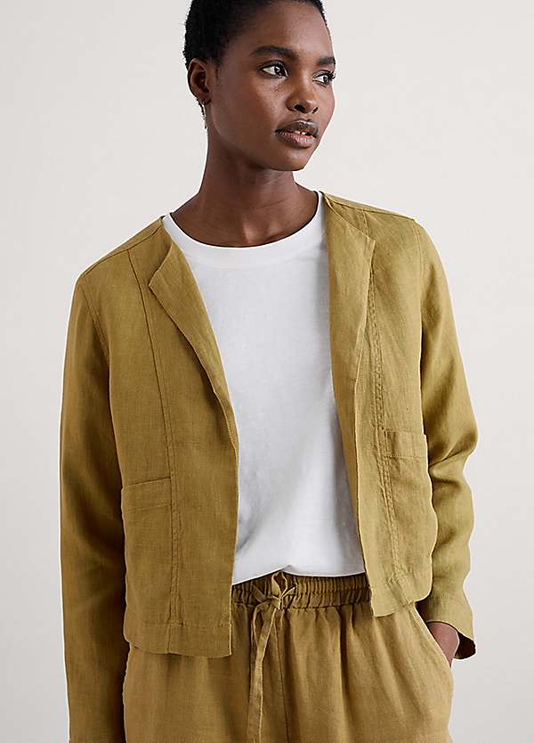 Seasalt Cornwall Yellow Country Lane Linen Jacket | Grattan
