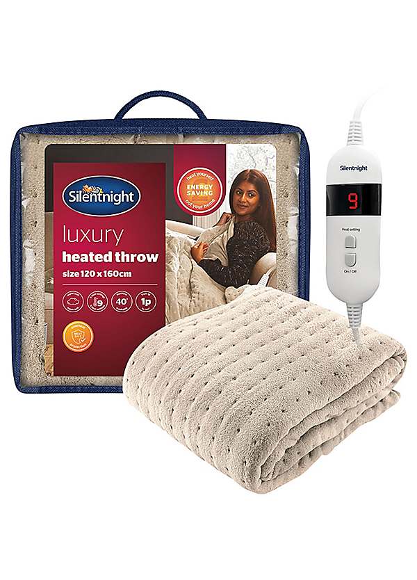Silentnight Comfort Control Heated Fleece Throw Natural Grattan