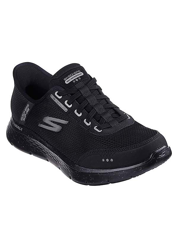 Skechers Go Walk Flex 100% Waterproof Slip-Ins Black Trainers