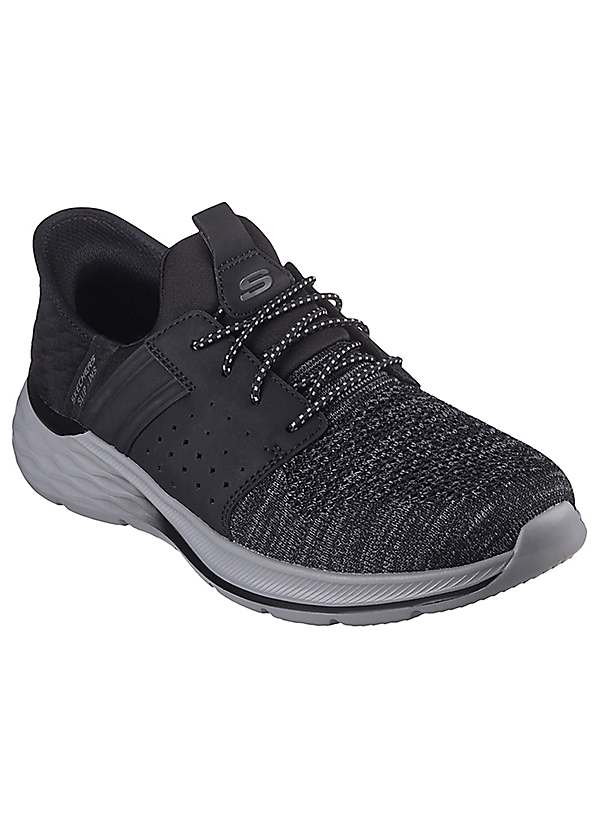 Skechers Mens Black Hands Free Slip Ins Relaxed Fit Garner Newick Trainers