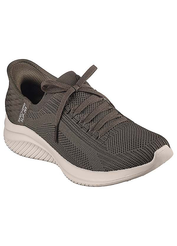 Skechers Slip Ins Olive Ultra Flex 3.0 Brilliant Path Trainers Grattan