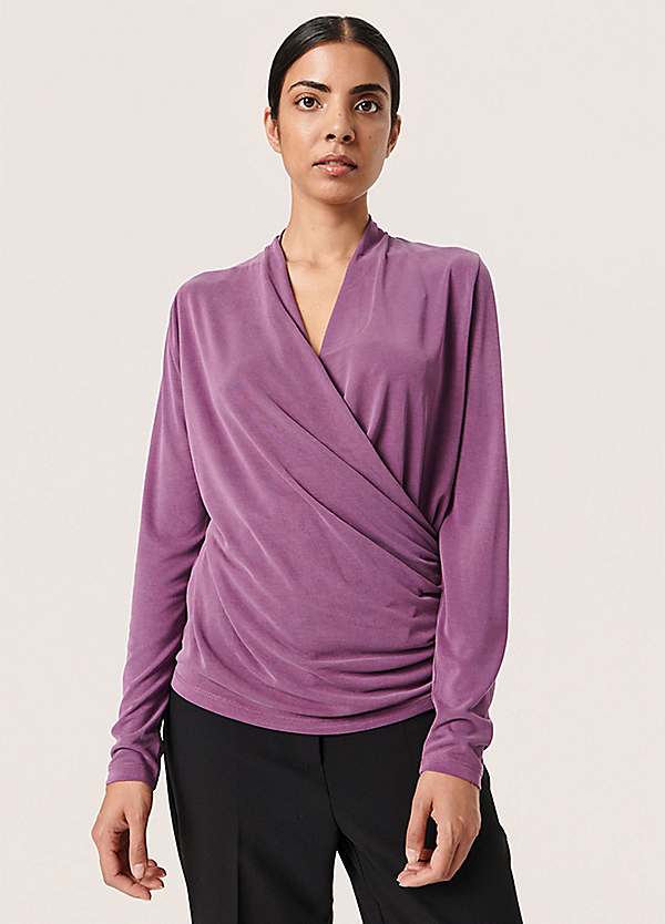 Soaked in Luxury Columbine Long Sleeve Wrap Blouse