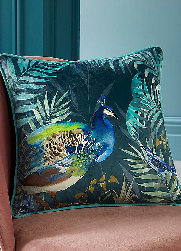 Soiree Peacock Jungle 43x43cm Cushion | Grattan