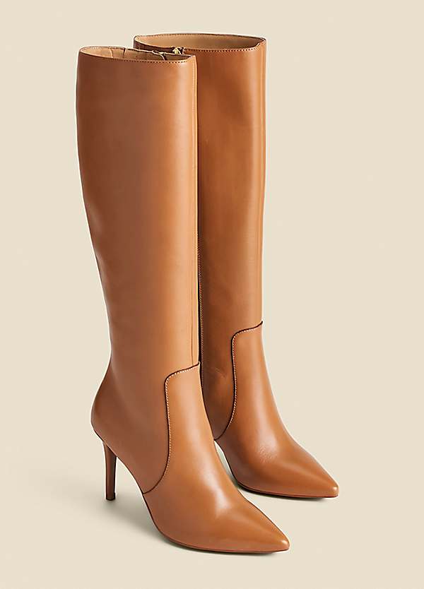 Sosandar Tan Leather Stiletto Knee High Boots Grattan