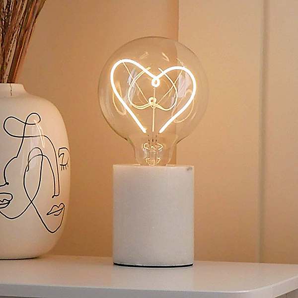 Steepletone White Marble Stone Table Lamp Base Grattan