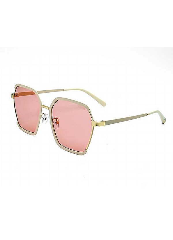 Womens Sunglasses Pink Hexagon Sunglasses Pink Hexagon Aviators