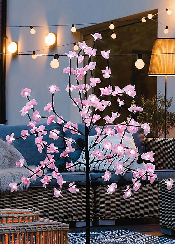 Streetwize 120cm 100 LED Pink Solar Powered Cherry Blossom Tree