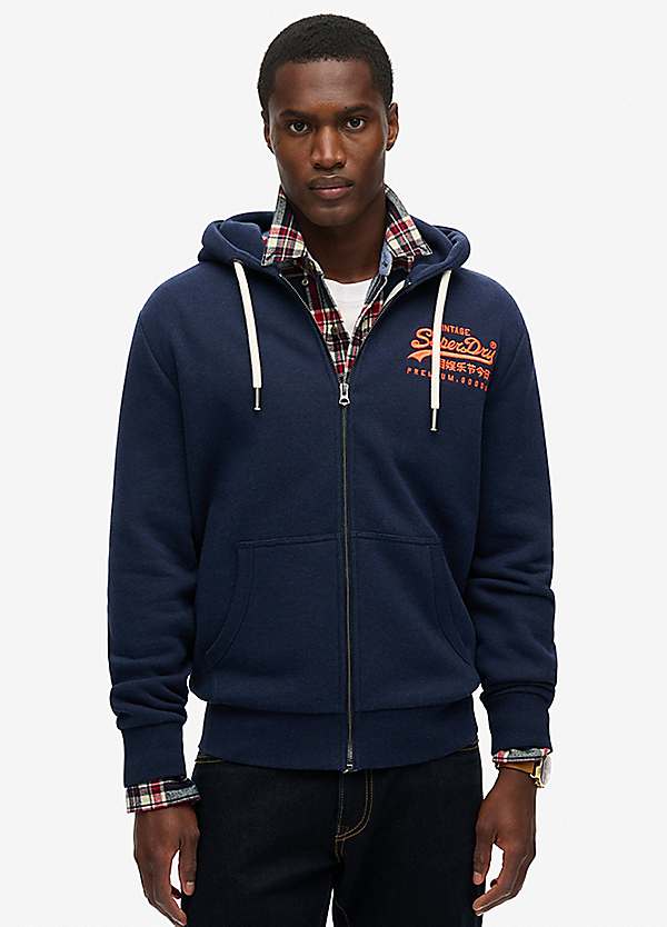 Superdry Neon Vintage Logo Graphic Zip Hoodie | Grattan