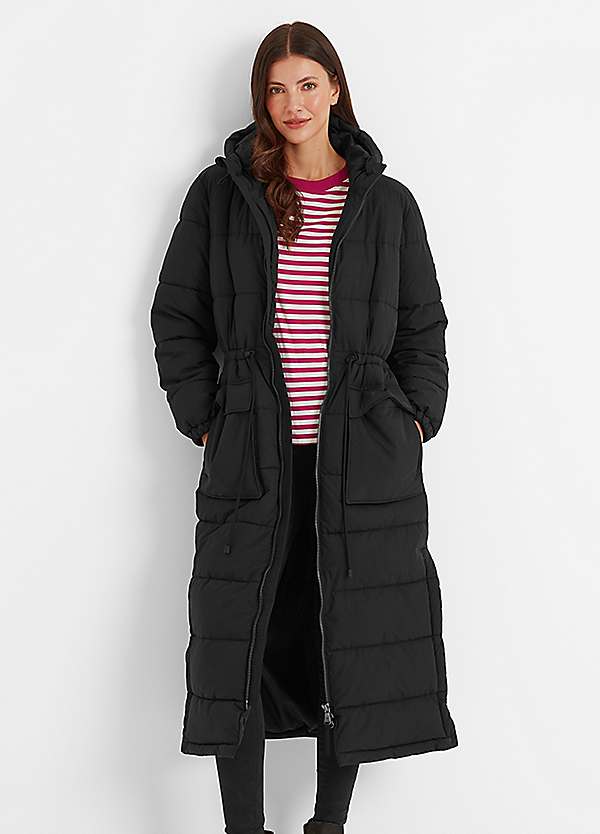 Black Coat Womens Extra Long Coat Women's Long Sherpa Lined Puffer