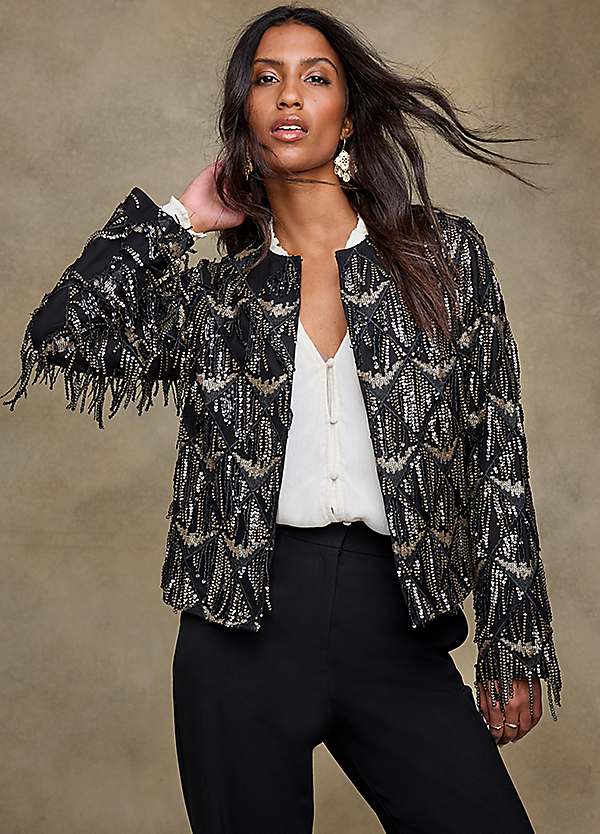 Sequin Blazer Blazer Giacca Zara Fringed Jacket Zara Giacca Frange