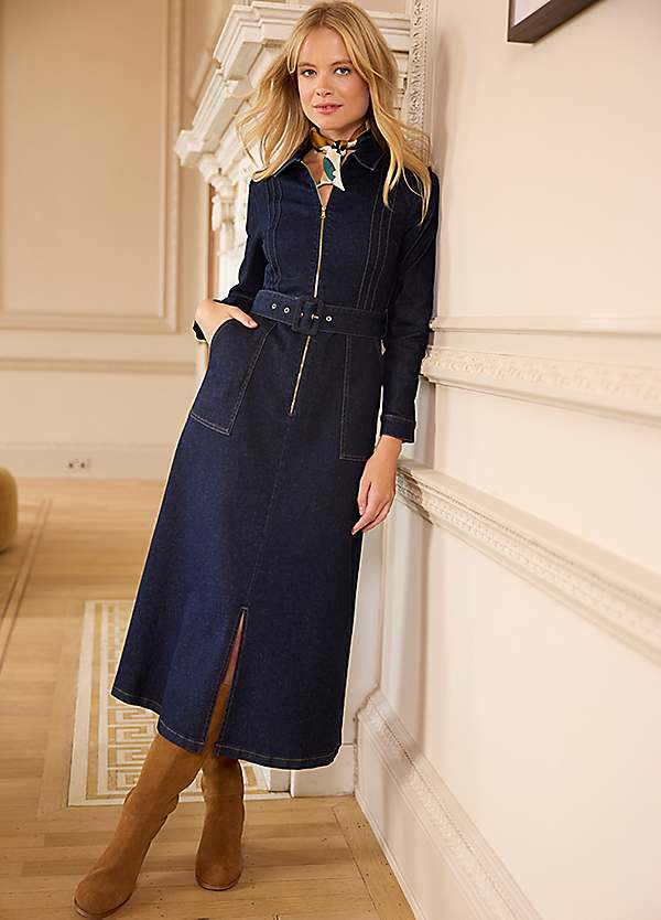 Together Denim Zip Detail Midaxi Dress | Grattan