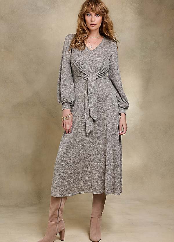 tie knot midi dress Midi Tie-Knot Dress