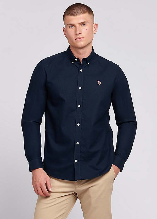 Men's Washed Oxford Button Down Long Sleeve Shirt