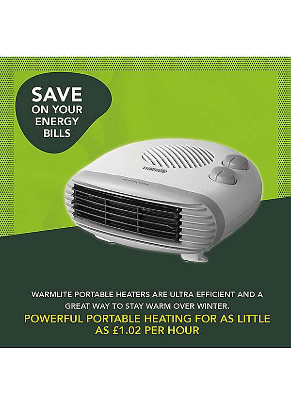 Warmlite 2000W Flat Fan Heater White Grattan - Main Image