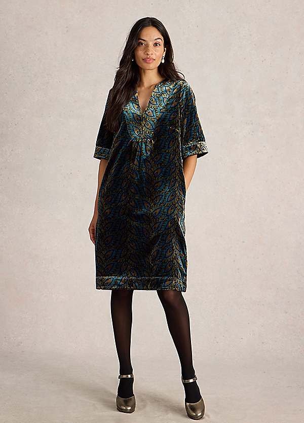White Stuff Ash Velvet Mix Dress | Grattan
