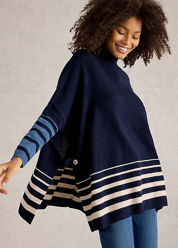 White Stuff Ivy Side Slit Thrown On Poncho | Grattan