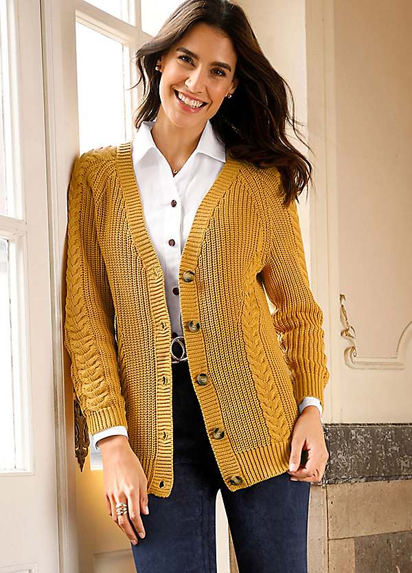 Mustard button clearance cardigan