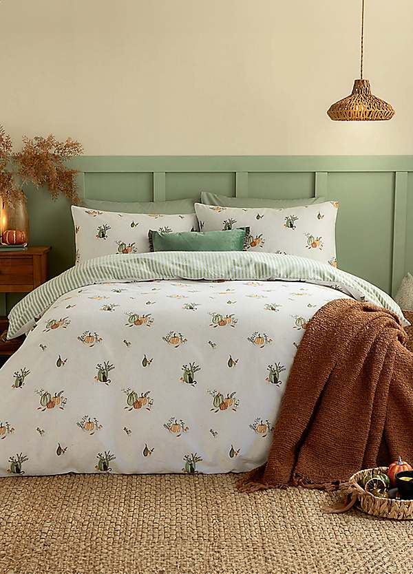 Wylder Pumpkin Spice Brushed Cotton Duvet Cover Set Grattan