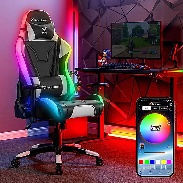 X　Sport　Rocker　Chair　Comfort　Esport　Agility　Gaming　with　Adjustability　RGB　Grattan