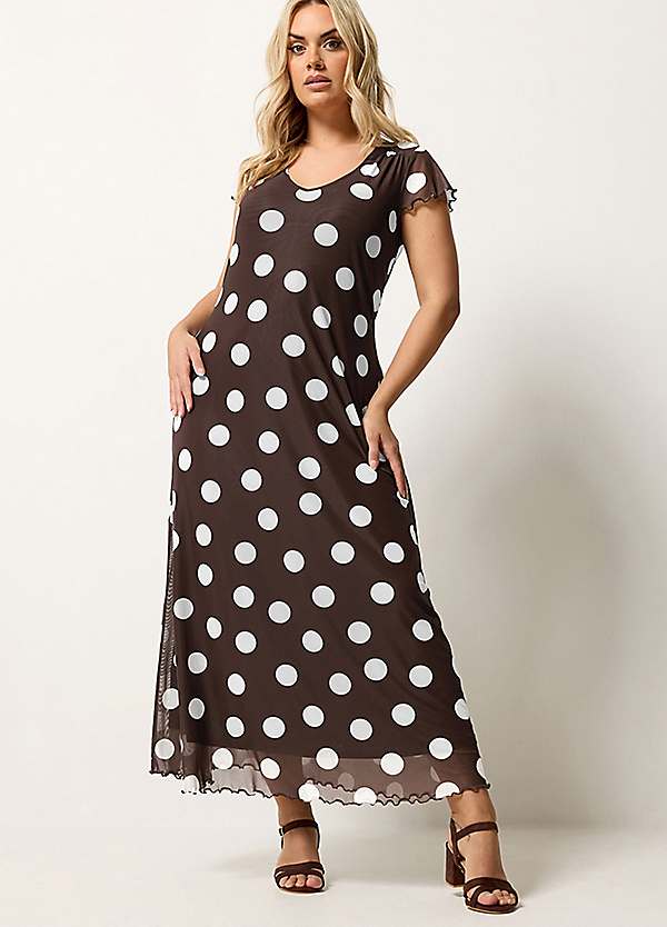 knee length dresses for ladies One Shoulder Mesh Maxi Dress  Lace & Beads