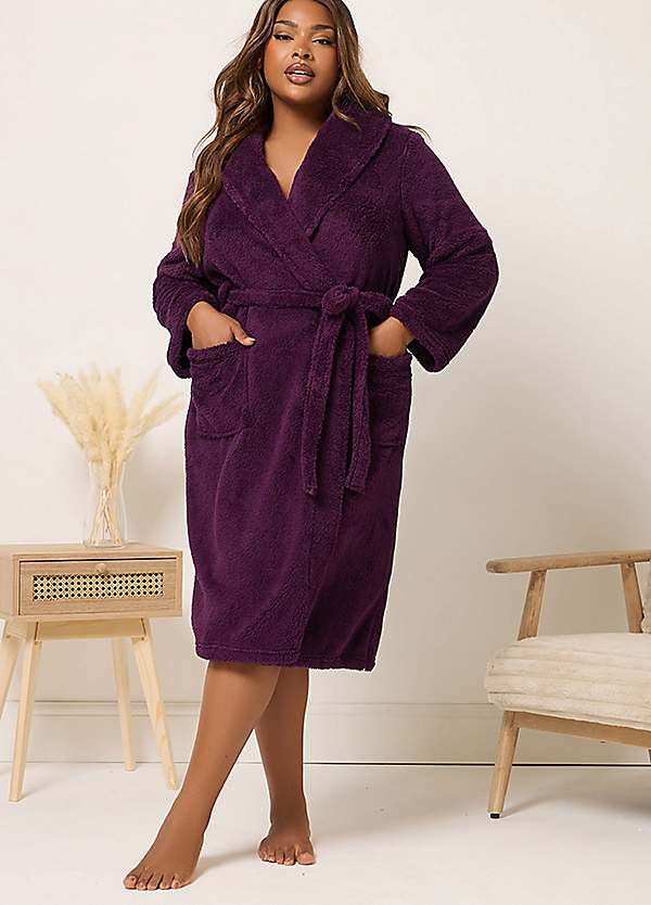 Yours Curve Shawl Collar Dressing Gown Grattan