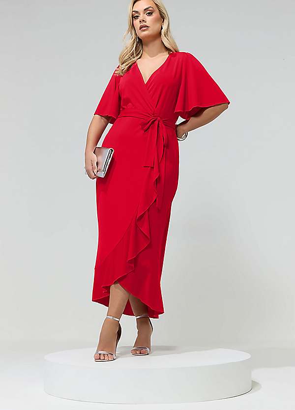 chinese dress ladies TDC Christelle Textured Curve Hem Maxi Dress In Black main image 0